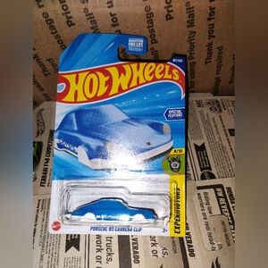 Hot Wheels Experimotors Porsche 911 Carrera Clip WHITE AND BLUE 187/250
